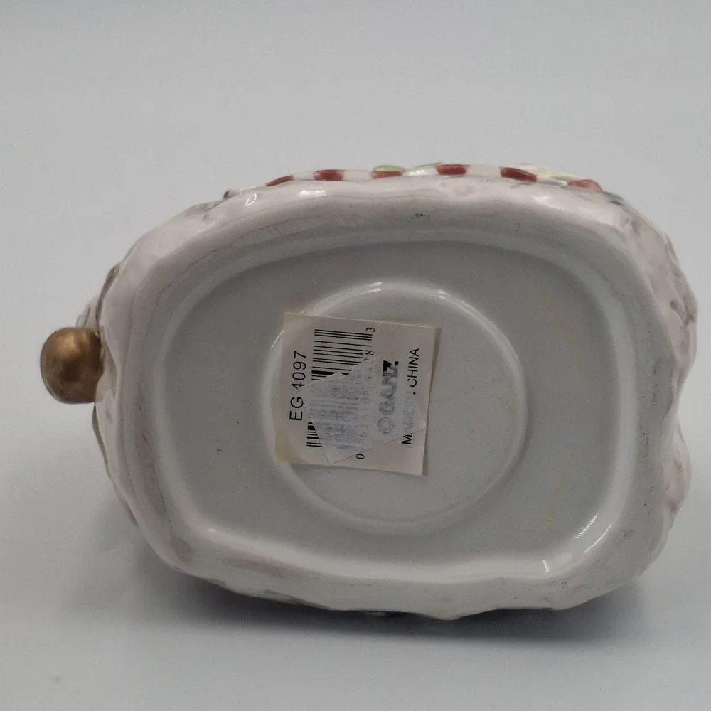 Ganz Ceramic Sheep Tea Light Candle Holder Votive Patchwork Quilt Bird Figurine